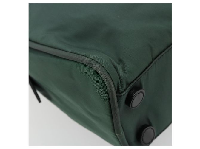 Borsa Tote PRADA in nylon verde argento Auth ep14041 - vista 16