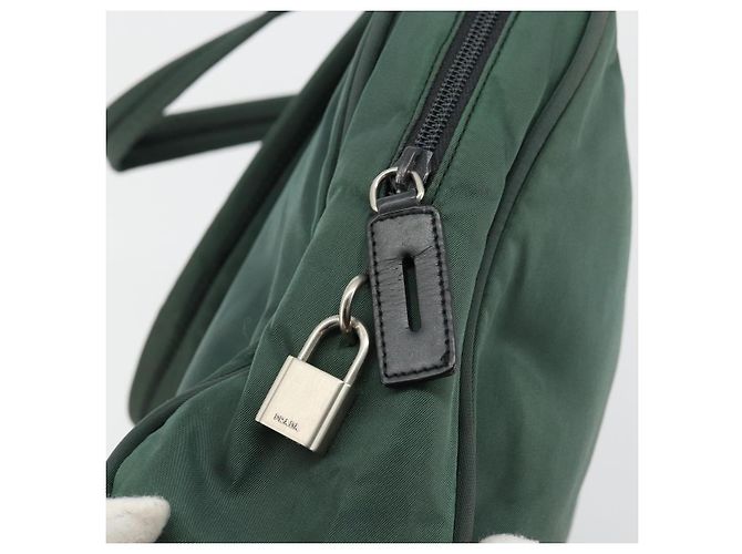 Borsa Tote PRADA in nylon verde argento Auth ep14041 - vista 19