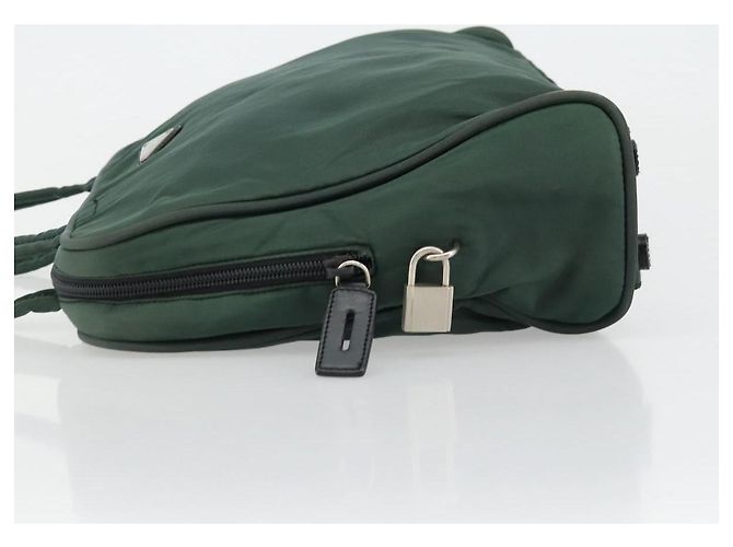 Borsa Tote PRADA in nylon verde argento Auth ep14041 - vista 4