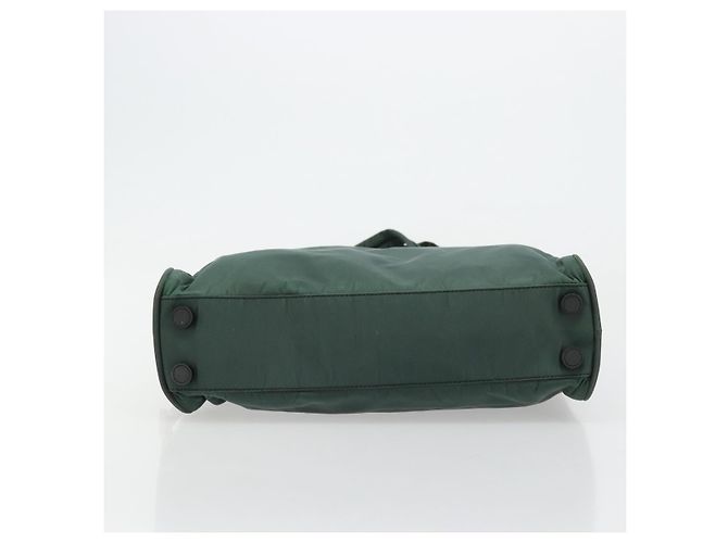 Borsa Tote PRADA in nylon verde argento Auth ep14041 - vista 5