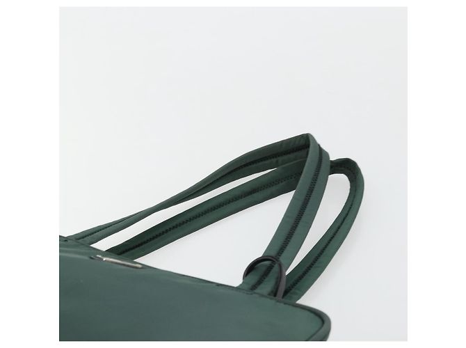 Borsa Tote PRADA in nylon verde argento Auth ep14041 - vista 8