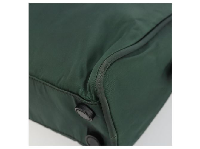 Borsa Tote PRADA in nylon verde argento Auth ep14041 - vista 9