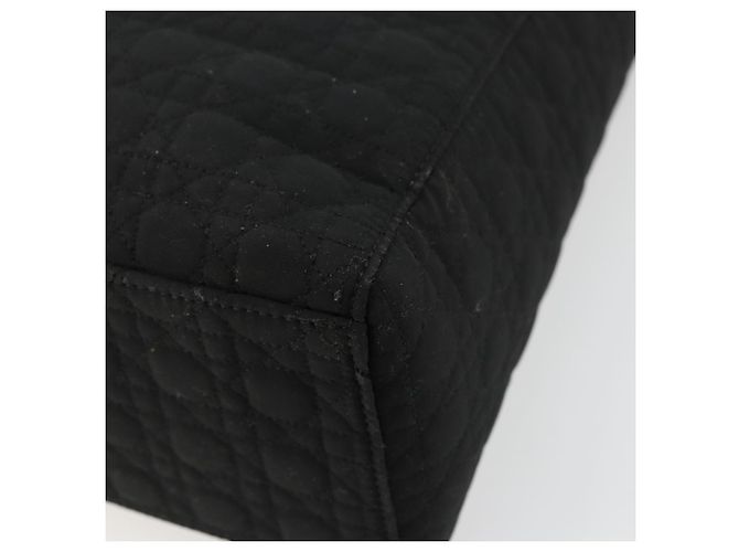 Christian Dior Borsa Lady Dior Canage in nylon nero e oro Auth ep14110 D'oro - vista 15