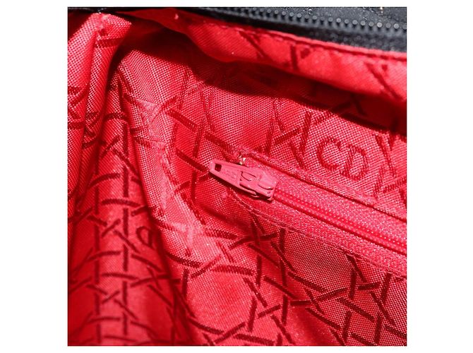 Christian Dior Borsa Lady Dior Canage in nylon nero e oro Auth ep14110 D'oro - vista 21