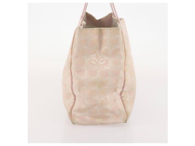 CHANEL Nuova Borsa Tote da Viaggio in Nylon 2 Set Rosa Beige CC Auth ti3896 - vista 12