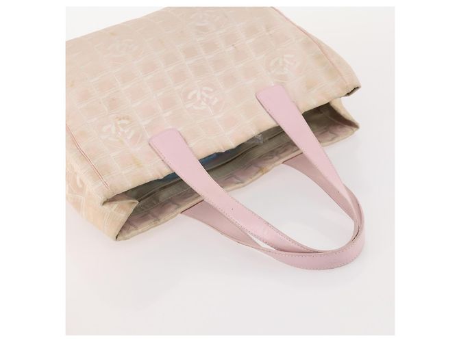 CHANEL Nuova Borsa Tote da Viaggio in Nylon 2 Set Rosa Beige CC Auth ti3896 - vista 13
