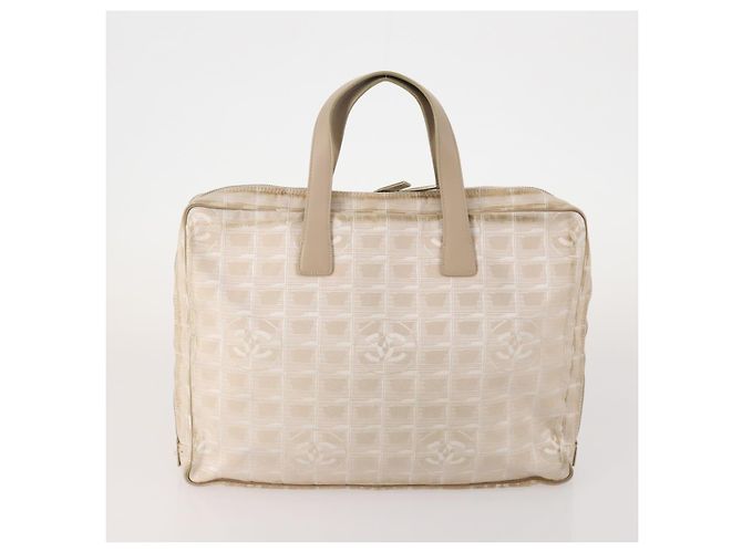 CHANEL Nuova Borsa Tote da Viaggio in Nylon 2 Set Rosa Beige CC Auth ti3896 - vista 3