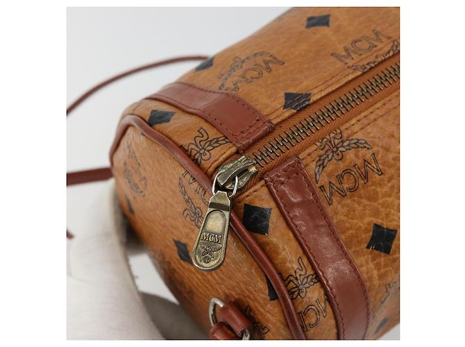 Borsa a Spalla MCM Vicetos Logogram in Pelle PVC Marrone Oro Auth ka4095A D'oro - vista 10