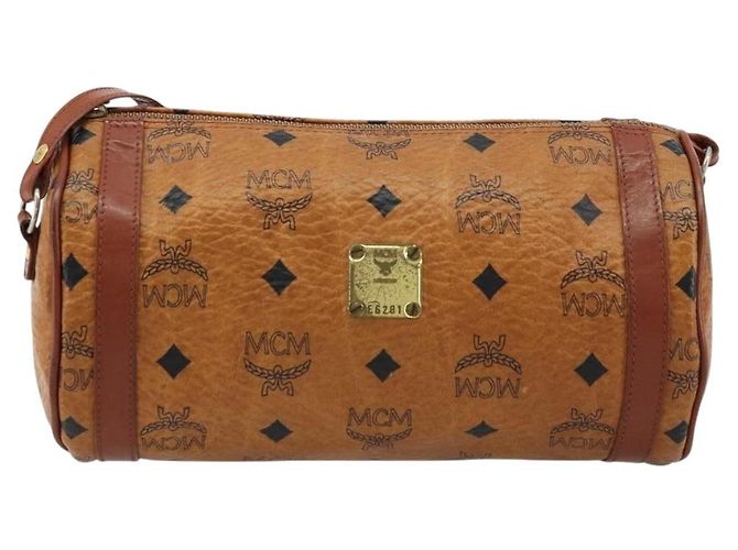 Borsa a Spalla MCM Vicetos Logogram in Pelle PVC Marrone Oro Auth ka4095A D'oro - vista 13
