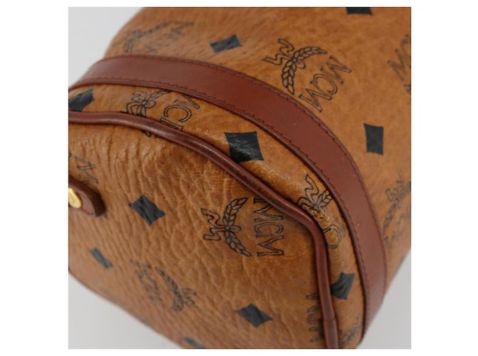 Borsa a Spalla MCM Vicetos Logogram in Pelle PVC Marrone Oro Auth ka4095A D'oro - vista 14
