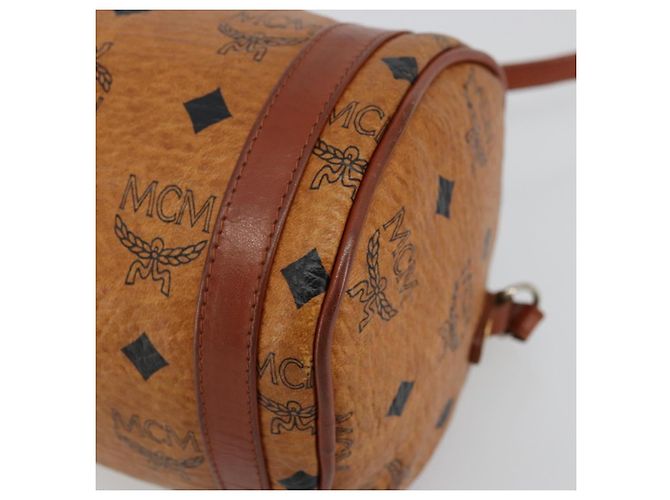 Borsa a Spalla MCM Vicetos Logogram in Pelle PVC Marrone Oro Auth ka4095A D'oro - vista 15