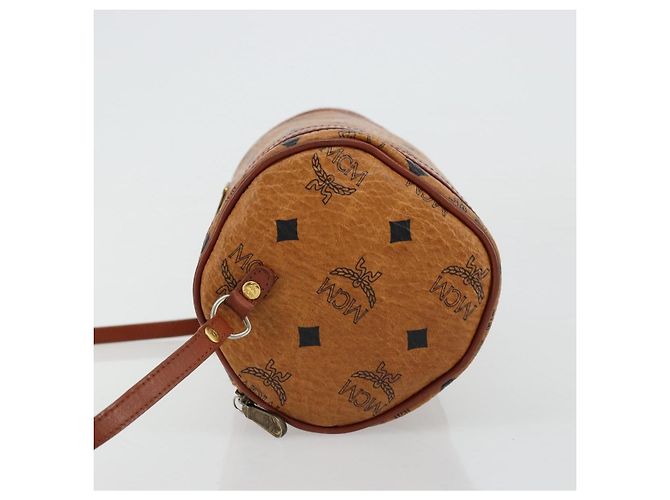 Borsa a Spalla MCM Vicetos Logogram in Pelle PVC Marrone Oro Auth ka4095A D'oro - vista 4