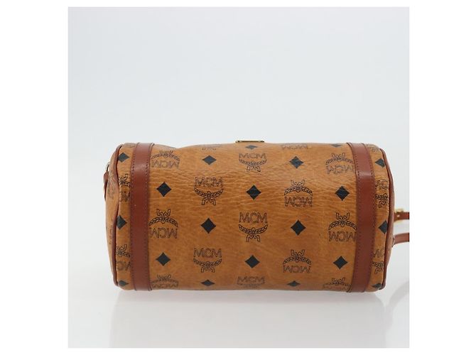 Borsa a Spalla MCM Vicetos Logogram in Pelle PVC Marrone Oro Auth ka4095A D'oro - vista 5