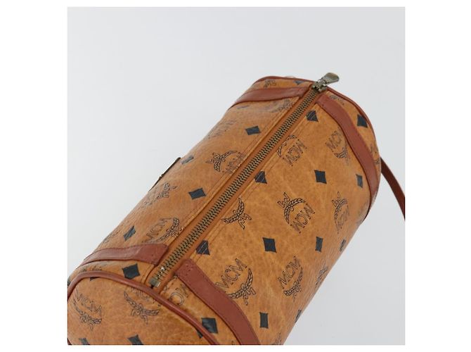 Borsa a Spalla MCM Vicetos Logogram in Pelle PVC Marrone Oro Auth ka4095A D'oro - vista 6