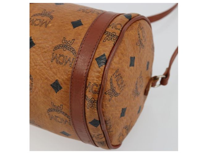 Borsa a Spalla MCM Vicetos Logogram in Pelle PVC Marrone Oro Auth ka4095A D'oro - vista 9
