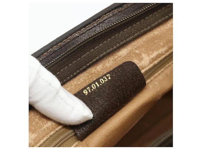 GUCCI GG Supreme Clutch Bag PVC Beige Oro 97 01 037 Auth bs34706 D'oro - vista 12