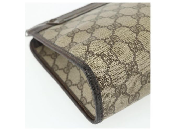 GUCCI GG Supreme Clutch Bag PVC Beige Oro 97 01 037 Auth bs34706 D'oro - vista 14