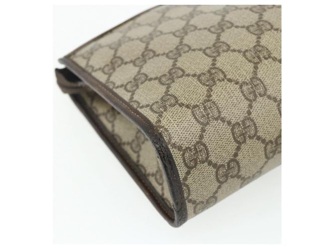 GUCCI GG Supreme Clutch Bag PVC Beige Oro 97 01 037 Auth bs34706 D'oro - vista 16