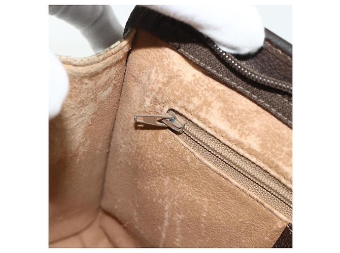 GUCCI GG Supreme Clutch Bag PVC Beige Oro 97 01 037 Auth bs34706 D'oro - vista 20