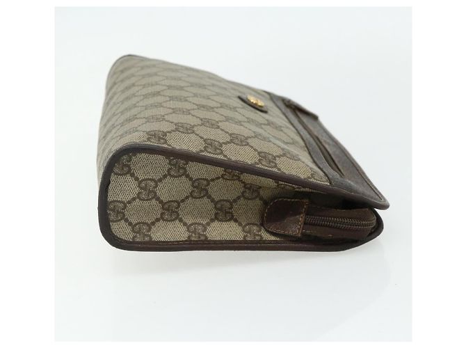 GUCCI GG Supreme Clutch Bag PVC Beige Oro 97 01 037 Auth bs34706 D'oro - vista 4