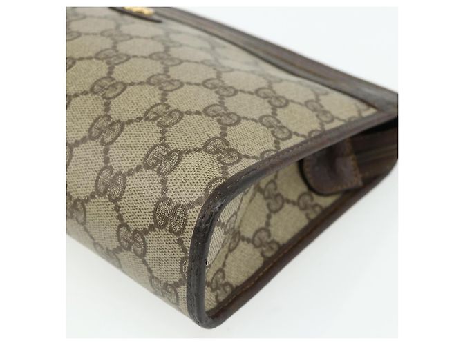 GUCCI GG Supreme Clutch Bag PVC Beige Oro 97 01 037 Auth bs34706 D'oro - vista 7
