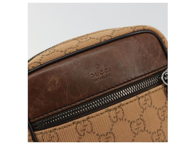 Borsa a Spalla GG Canvas Gucci Beige Argento 101680 Auth bs34651 - vista 17