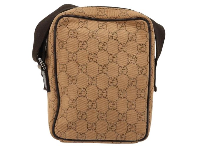 Borsa a Spalla GG Canvas Gucci Beige Argento 101680 Auth bs34651 - vista 2