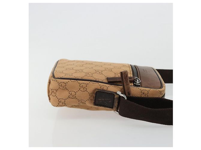 Borsa a Spalla GG Canvas Gucci Beige Argento 101680 Auth bs34651 - vista 3