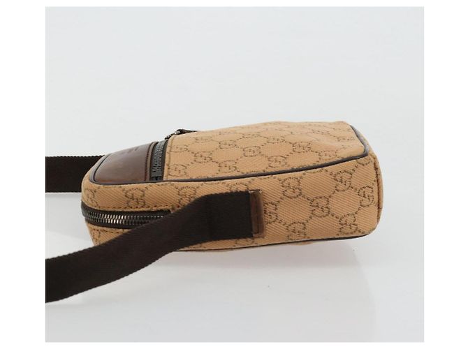 Borsa a Spalla GG Canvas Gucci Beige Argento 101680 Auth bs34651 - vista 4