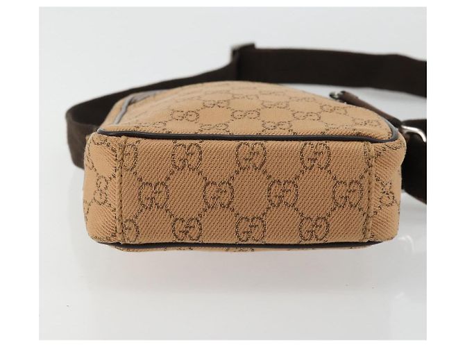 Borsa a Spalla GG Canvas Gucci Beige Argento 101680 Auth bs34651 - vista 5