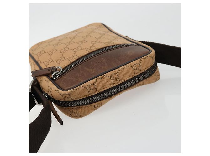 Borsa a Spalla GG Canvas Gucci Beige Argento 101680 Auth bs34651 - vista 6