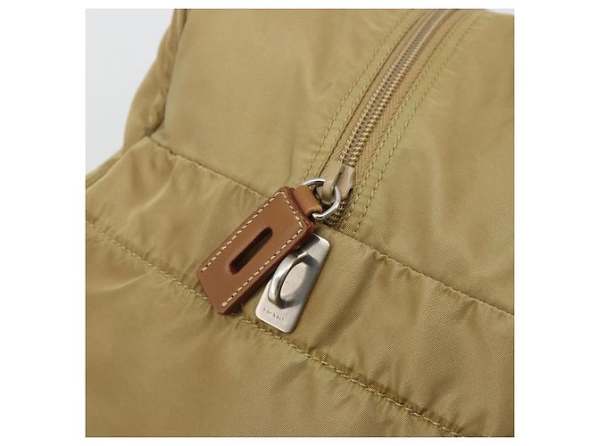Borsa Boston PRADA in nylon argento beige Auth 176900 - vista 18