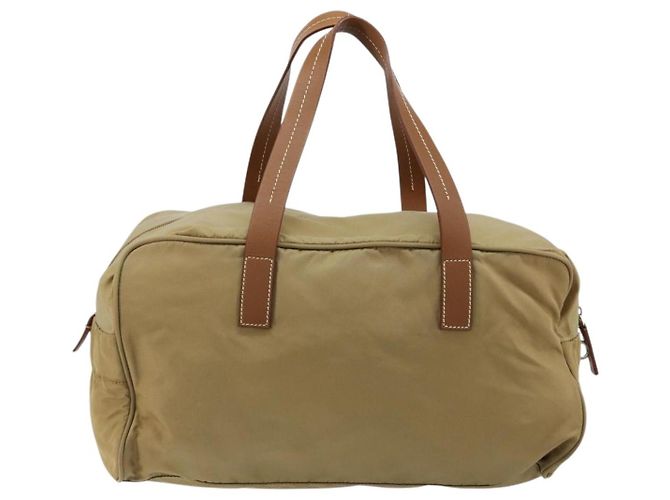 Borsa Boston PRADA in nylon argento beige Auth 176900 - vista 2