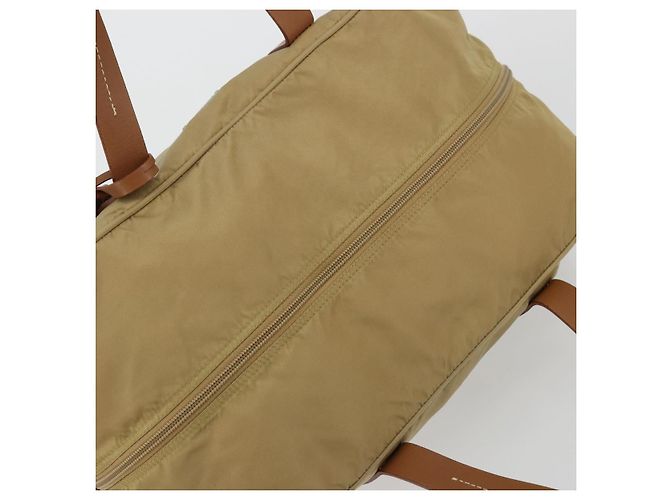 Borsa Boston PRADA in nylon argento beige Auth 176900 - vista 6