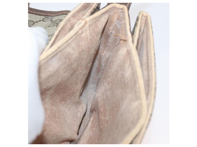 Borsa a Spalla Gucci GG Supreme Web Sherry Line PVC Beige Oro Auth 175366 D'oro - vista 22