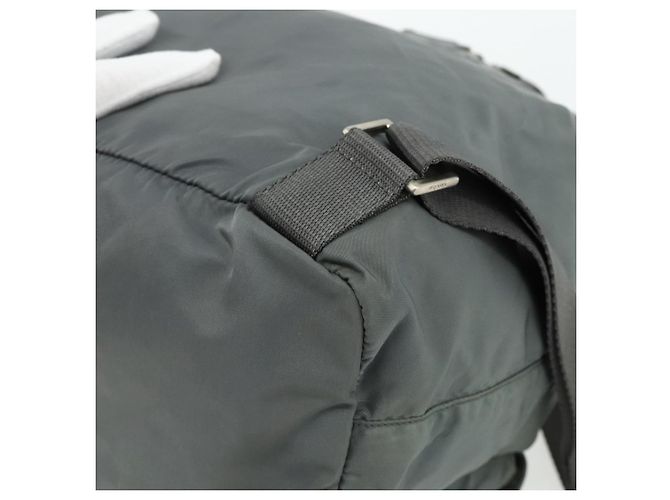 PRADA Backpack Nylon Gray Silver Auth bs34650 Brown Silvery - view 17