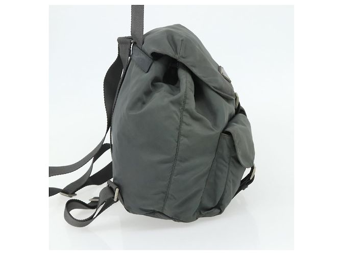PRADA Backpack Nylon Gray Silver Auth bs34650 Brown Silvery - view 3