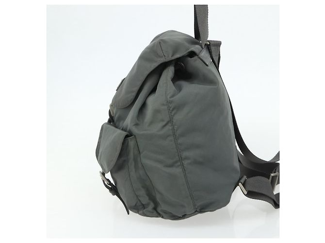PRADA Backpack Nylon Gray Silver Auth bs34650 Brown Silvery - view 4