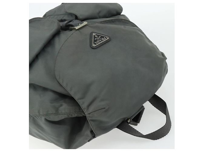 PRADA Backpack Nylon Gray Silver Auth bs34650 Brown Silvery - view 6