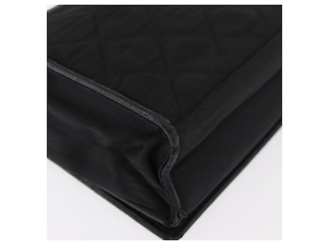 CHANEL Borsa a Spalla Matelassé con Catena Nylon Nero Oro CC Auth 176872 D'oro - vista 15