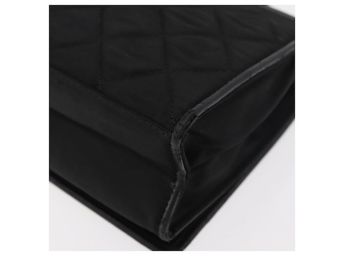 CHANEL Borsa a Spalla Matelassé con Catena Nylon Nero Oro CC Auth 176872 D'oro - vista 16