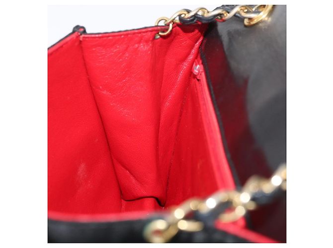 CHANEL Borsa a Spalla Matelassé con Catena Nylon Nero Oro CC Auth 176872 D'oro - vista 18