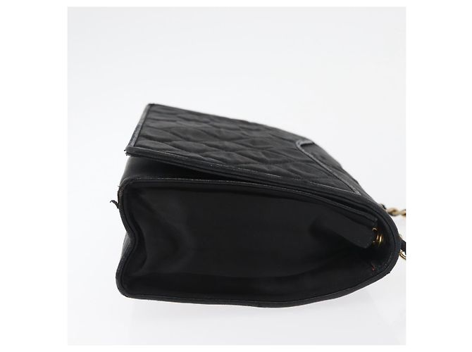 CHANEL Borsa a Spalla Matelassé con Catena Nylon Nero Oro CC Auth 176872 D'oro - vista 3