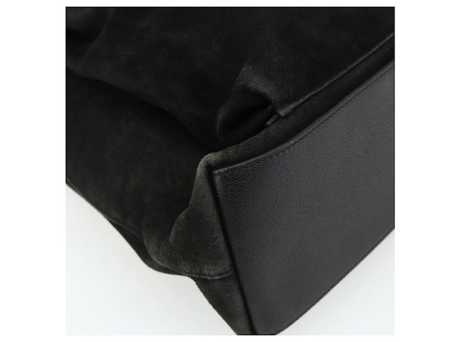 Borsa a mano GUCCI Bamboo Suede 2 vie Nero Oro 002 2122 0506 Auth ep14234 D'oro - vista 16
