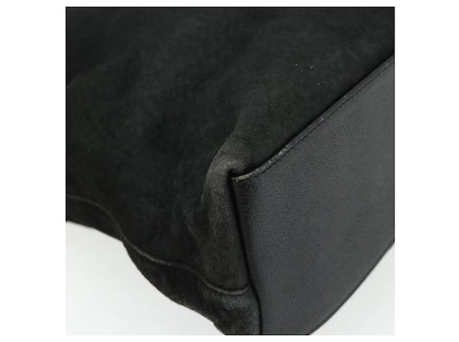 Borsa a mano GUCCI Bamboo Suede 2 vie Nero Oro 002 2122 0506 Auth ep14234 D'oro - vista 18