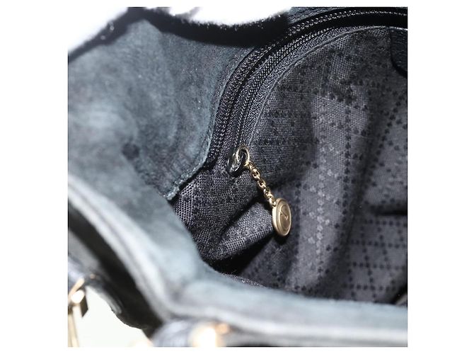 Borsa a mano GUCCI Bamboo Suede 2 vie Nero Oro 002 2122 0506 Auth ep14234 D'oro - vista 22