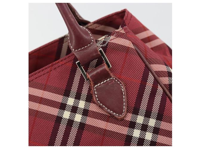 Borsa a mano Burberry Nova Check Blue Label in nylon rosso argento autentica bs34679 - vista 10