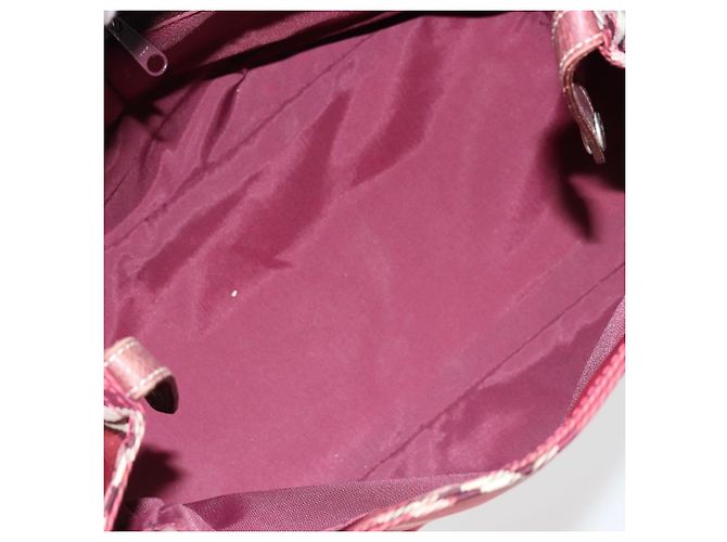 Borsa a mano Burberry Nova Check Blue Label in nylon rosso argento autentica bs34679 - vista 12