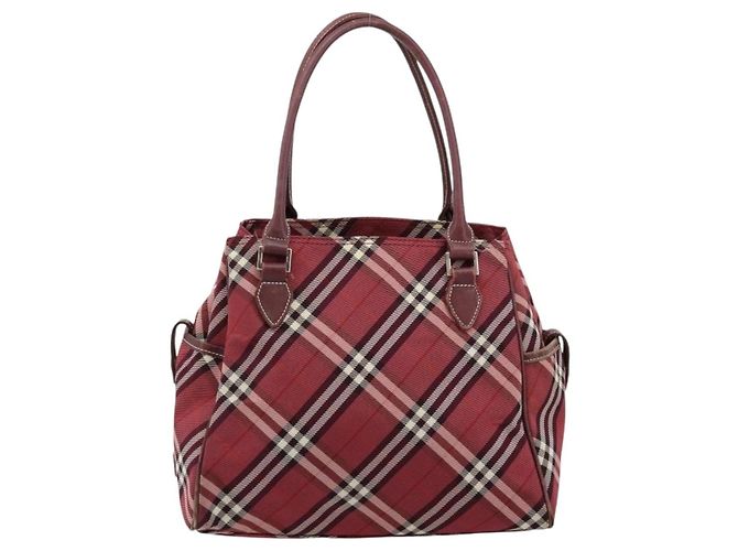 Borsa a mano Burberry Nova Check Blue Label in nylon rosso argento autentica bs34679 - vista 13