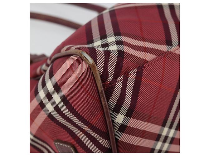 Borsa a mano Burberry Nova Check Blue Label in nylon rosso argento autentica bs34679 - vista 14
